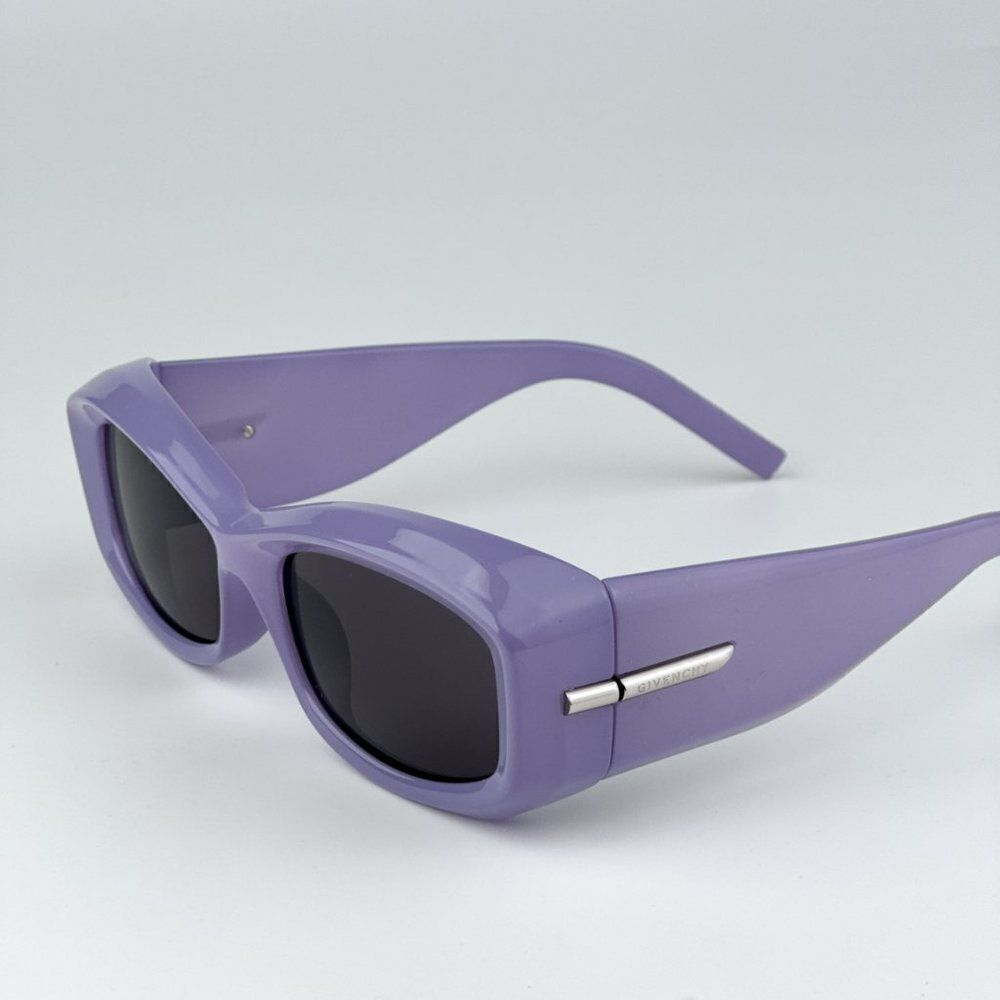 NEW Givenchy GV40044U 78A Shiny Lilac Smoke Gray Unisex Geometric Sunglases